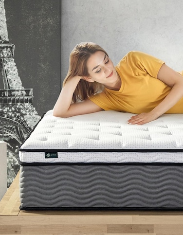 Zinus 12 Inch Pocket Spring Hybrid Mattress Queen Size