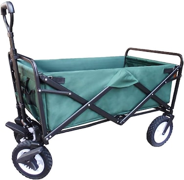 Portable Folding Garden Trolley Cart Heavy Duty Trolley Wagon Multi-Function Shopping Cart for Outdoor Camping Beach Pull Truck with 4 Wheels