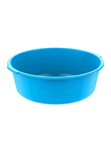 34L- Round 24" Plastic Basin Tub (Blue) Blue 34.0Liters