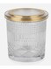 Designer Round Airtight Acrylic Storage Canister &acirc;&euro;&ldquo; Transparent Body with Unique Decorative Pattern, Compact Size 500 ml