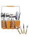 24 Pcs Stainless Steel Fork Tea Spoon Cutlery Tableware Set Upgraded Flatware Tableware Set With ABS Plastic Handle, Knife 6 Spoon Small 6 Spoon Medium 6 Fork Spoon 6