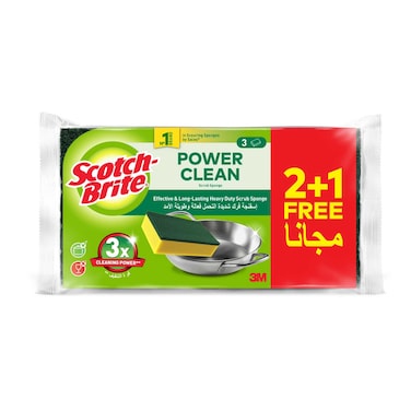 Scotch-Brite Heavy Duty Classic Flat Laminate Scrub Sponge 3 PCS