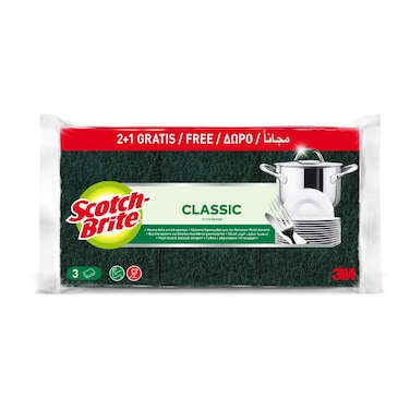Scotch-Brite Heavy Duty Classic Flat Laminate Scrub Sponge 3 PCS