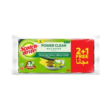 Scotch-Brite Heavy Duty Classic Nail Saver Scrub Sponge 3 PCS