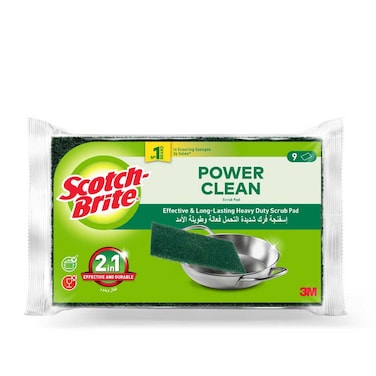 Scotch-Brite Heavy Duty Scouring Pads Green 9 Pads