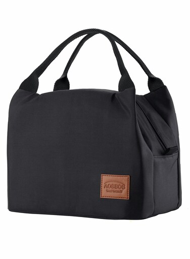 Bag Bento Bag, Insulated Lunch Box Men Adult Lunchbox Lunch Tote Reusable Meal Prep Container Bag Bento Box Cooler Bag for Students Ladies Men Picnic Work Outdoor Office (Black)