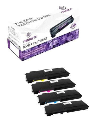 6600 Compatible Toner Cartridge for Xerox Phaser 6600 6600n 6600dn 6600ydn WorkCentre 6605 6605n 6605dn Printer, High Yield 8000 &amp; 6000 Pages, 106R02232 106R02229 106R02230 106R02231 (BK/C/M/Y)
