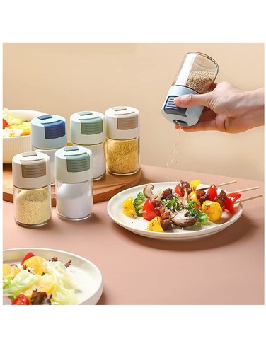 Glass Spice Dispenser for Salt and Pepper Air Tight Kitchen and Camping Use Healthy 1/8 tsp Measurement Green