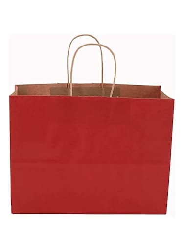 Showay ECVV Gift Bags 24 Pieces Set Eco-Friendly Paper Bags With Handles Bulk Paper Bags Shopping Bags Kraft Bags Retail Bags Party Bags (DARK RED, 27 * 22 * 11 Cm)