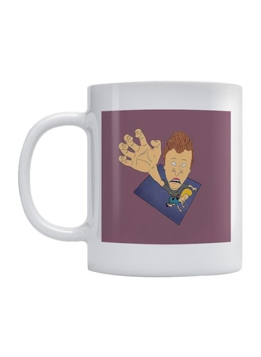 Cartoon Printed Mug White/Purple/Beige