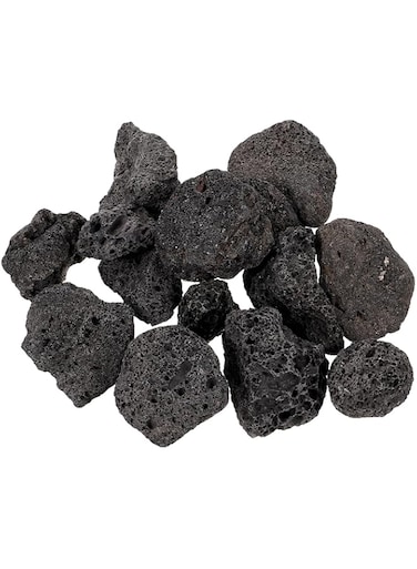 POPETPOP Aquarium Lava Rocks Volcanic Lava Stones Decorative Slate Rocks Fish Tank Filter Material for Underwater Landscape Fairy Garden Plants Bonsai Decoration Black 200g