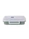 Stainless Rectangular Compartment Lunch Box 850ml(200ml+200ml+450ml) with Cutlery, Green