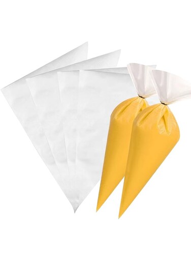 TORMEN Thickened Pastry Piping Bags, 16 Inch Anti-Burst Disposable Icing Cake Decorating Bag(50 Pcs, Clear)