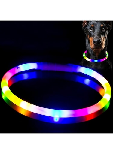 Light Up Dog Collar, Rechargeable Glowing Dog Collar, Light Dog Collar for Night Walking with 1640 FT of Visibility - Brightest LED Dog Collar Light, 3 Flashing Modes, Keeps Your Pets Safe in The Dark