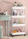 New multi-layer storage cart home storage shelves portable shelves rolling cart wheels for bathroom organizer White