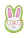Creative Converting Happy Easter Bunny Shape Plate 8 Pieces, 8.75 Inch Size