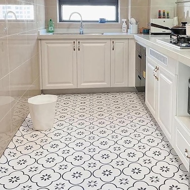 Najam Kitchen Rugs Mats, 80 * 160cm Cushion Floor Carpet, DIY Cutting, Waterproof, Oil Resistant, Anti-Fatigue PU Standing Mat, for Kitchen, Floor, Office, Sink, Laundry Room, Flowers Sea
