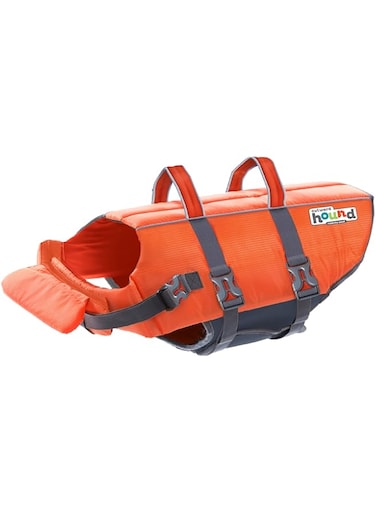 Outward Hound Granby Splash Orange Dog Life Jacket, Large