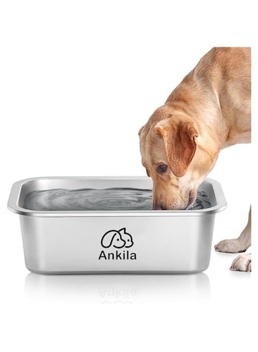 Ankila Stainless Steel Dog Bowls for Large Dogs, High Capacity Metal Dog Food Bowls, Desirable Food and Water Bowls for Large, X-Large, and Huge Dog (Large)
