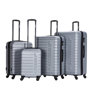 STARGOLD 4 Pack Of Hardside Spinner Number Locked Luggage Trolley