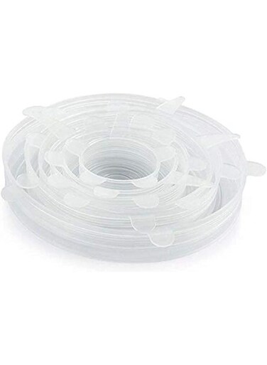 Stretch Fresh Food Cover Stretch Lids, 6-Pack Of Various Sizes (White)