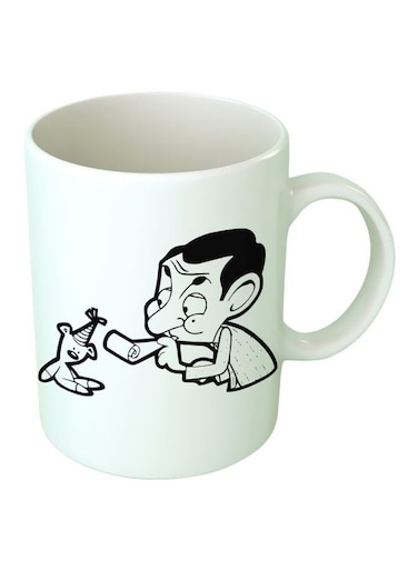 Print Mr Bean Printed Mug White/Black