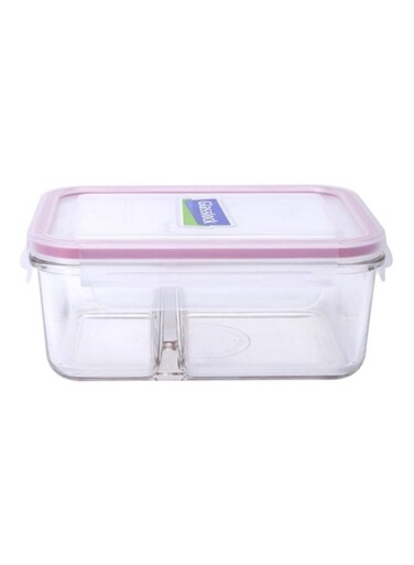 Rectangular Container With Separator Clear 18 x 18 x 6cm