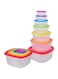 Saqoware 7 Pcs Plastic Food Container   Kitchen Storage Containers   Pantry Kitchen Organizer Containers with Lids Perfect for Cereal, Flour or Sugar Storage Air Tight,Freezer Safe,BPA-Transparent