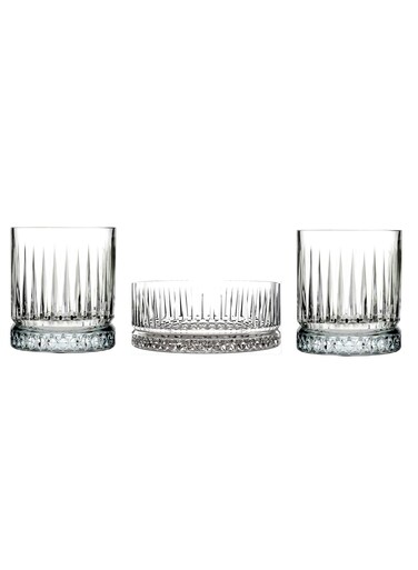 3 Pieces Elysia Whisky Gift Set 2 Pieces Glass 355 Ml And 1 Pieces Bowl 510 Ml Clear