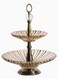 2 Tier Ornamental Fruit plate Metal Basket Modern Rack with Large Capacity