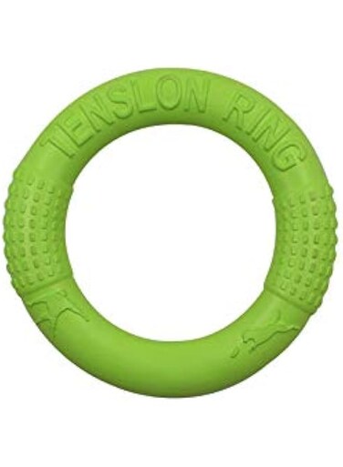 Tough Dog Chew Toy for Aggressive Chewers, Dog Fitness Bite Training Ring, Pet Outdoor Game Agility Exercise, Tug of War Interactive Training Ring for Small Medium Large Breeds (S, Green)