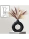 SIHIYA LIFE Premium Black Ceramic Nordic Boho Modern Minimalist Design Big Flower Vase - Medium  for Elegant Home D&eacute;cor   Living Room Centerpiece Flower Vase   Gifting