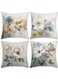 Flowers Throw Pillow Covers 18x18 inch Set of 4,Ink Painting Flowers Pillow Cushion Cases, Modern Decorative Square Pillowcases for Sofa