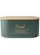 Cuisine Art EARL Bread Box with Bamboo Lid Premium Bread Storage Container - Classic Bread Bin - Elegant Bread Organizer - Airtight Bread Preservation - Large Bread Tin - 34x18x15cm Dash Green