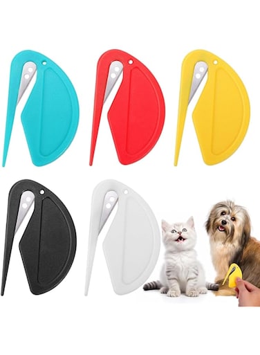 Lonimia Knotting Comb for Cats Dogs, Pet Knotting Comb, Dematting Comb for Cats, 5Pcs Comfortable Stable Quick Cleaning Practical Combing Tool, Suitable for Short And Long Hair