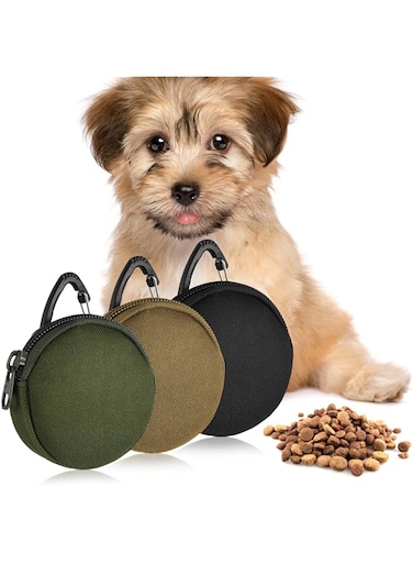 Heyu-Lotus 3 Pcs Small Dog Treat Bag, Pet Treat Bag Puppy Dog Training Pouch Portable Pet Training Treats Pouch with Carabiner Dog Walking Bags for Pet Puppy Travel Outdoor Use