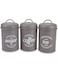 NC 3 PCS Airtight Kitchen Canister Decorations with Lids, Grey Metal Rustic Farmhouse Country Decor Containers for Sugar Coffee Tea Storage