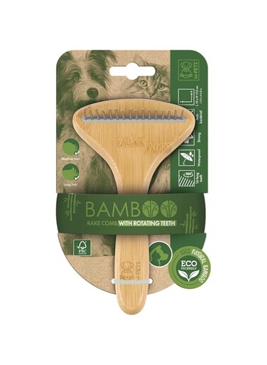 M-PETS Bamboo Rake Comb 16 teeth
