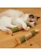 mergeko Cat Grass Stick Cage Balls, Silvervine Cat Toy Matatabi Cat Treat, Safe Teeth Cleaning Edible Kitty Toys, Catnip Chew Toy for All Breeds (2PCS Sticks)