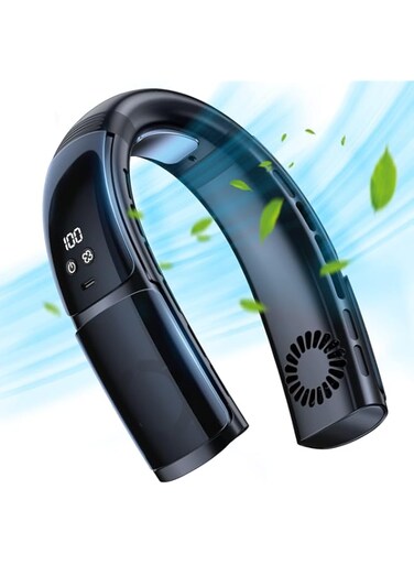 MAKINGTEC Portable Bladeless Neck Fan, Portable Neck Fan, 4000mAh Rechargeable Wearable Neck Fan, with 360&deg; Cooling Airflow, 5 Speeds, and Hands-Free Design, for Travel and Indoor Use