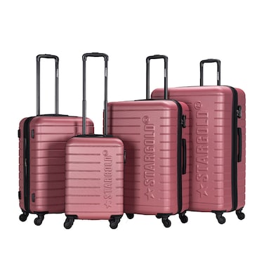 STARGOLD 4 Pack Of Hardside Spinner Number Locked Luggage Trolley