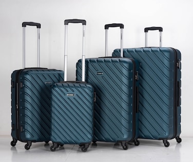 STARGOLD 4 Pack Of Hardside Spinner Number Locked Luggage Trolley
