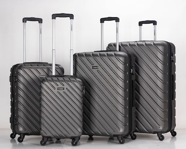 STARGOLD 4 Pack Of Hardside Spinner Number Locked Luggage Trolley