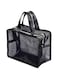 ELECDON Portable Mesh Shower Caddy Tote, Quick-Dry Gym Toiletry Organizer, Hanging Basket for College Dorm Room, Black-Medium Size