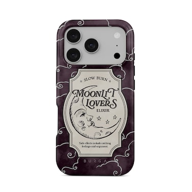 جراب Burga المميز لهاتف iPhone 17 Pro بتصميم Moonlit Lovers، متوافق مع غطاء صلب مزدوج الطبقات مع حماية من السيليكون - غطاء مقاوم للخدوش والصدمات