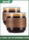 Espresso Cups Set of 2 with Wooden Ring, 142ML High Borosilicate Espresso Shot Glass, Clear Small Expresso Shots Cup, Espresso Accessories