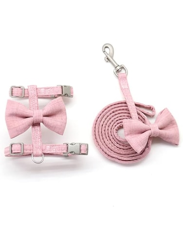 Arabest Cat Harness and Leash Set, Adjustable Soft Breathable Strips Vest Harness, Anti-escape Vest for Small Medium Cats Dogs Training Walking (Pink)
