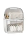 Dish Drying Rack Dust-proof Kitchen Plastic Dish Rack Tableware Storage Box Drain Dishware Lid Double-layer Partition Cupboard Double-layer Tableware Storage Rack