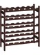 30-Bottle Wine Rack, 5-Tier Freestanding Floor Bamboo Wine Holder, Display Stand Shelves, Wave Bars, Espresso