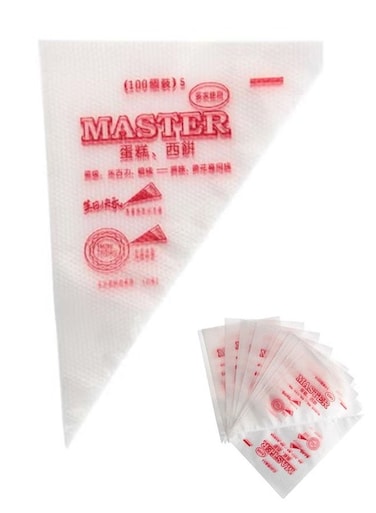 Pastry Bag Pack of 100 Plastic Disposable Cream Pastry Bag Cake Icing Sugarcraft Cupcake Piping Decorating Tool For Baking Supplies